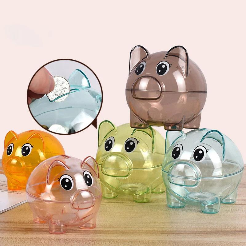 1PC Collectible Saving Box Reusable Coin Money Cash Transparent Money Box For Gift Kids Pig Figure Ornament Storage Bank