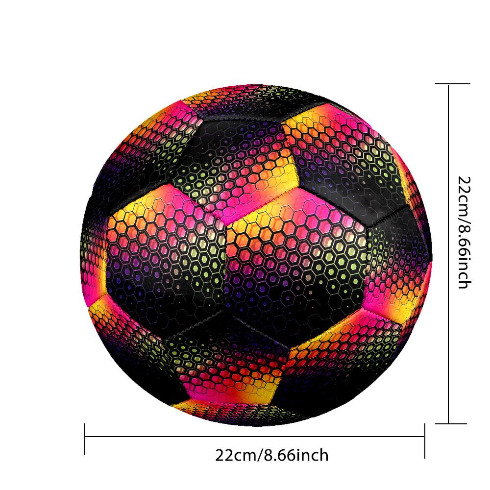 Hexagonal Gradient Colorful Hexagon Size 5 Soccer Ball Machinestitched Indooroutdoor Universal Football Surprise Collection Gift Birthdaychristmas
