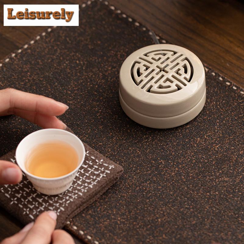 Wood Ash Circular Ceramic Plate Incense Holder Traditional Zen Garden Incense Burners Meditation Censer Yoga Supplies Ornaments