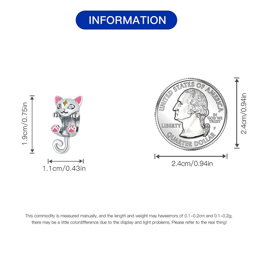 Perlenkomponenten Kupfermetall Charm-Perlenkomponenten Authentisch Original Rosa Katzenpfotenabdrücke Perlenkomponenten Kompatibel Mit Armband Hohe Qualität Fein