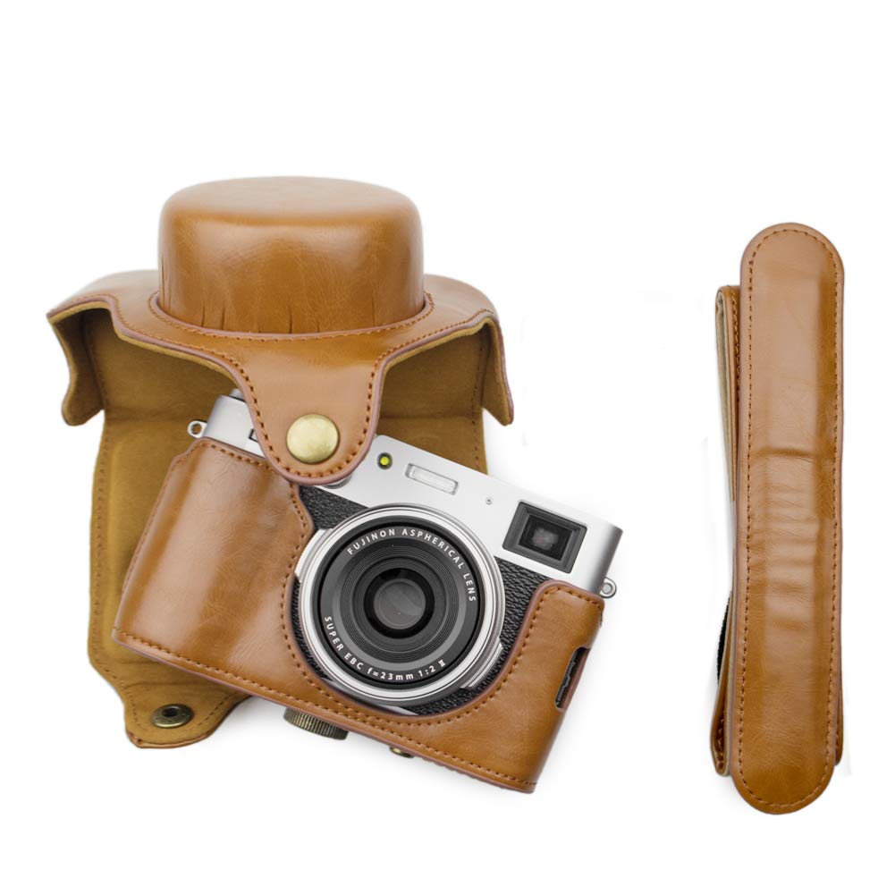 

kinokoo FUJIFIFILM X100V Case, X100V Camera Case with Shoulder Strap (Brown)