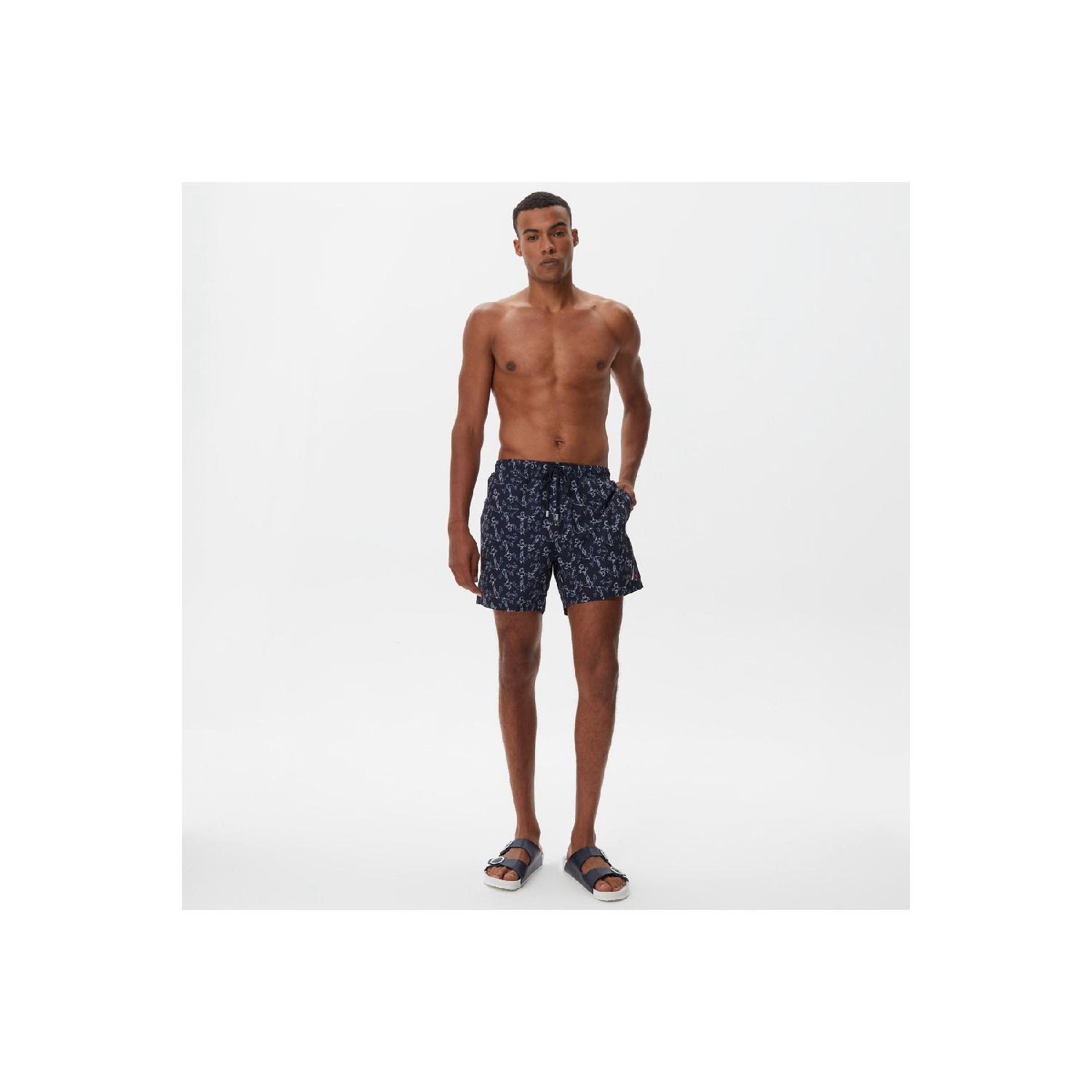 

Men s Navy Blue Printed Swimsuit Shorts S синий