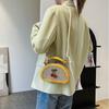 2025 Fashion Design Cherry Pattern Creative Straw Woven Patchwork Small Handbags Cute Crossbody Shoulder Bag Travel Beach Bag