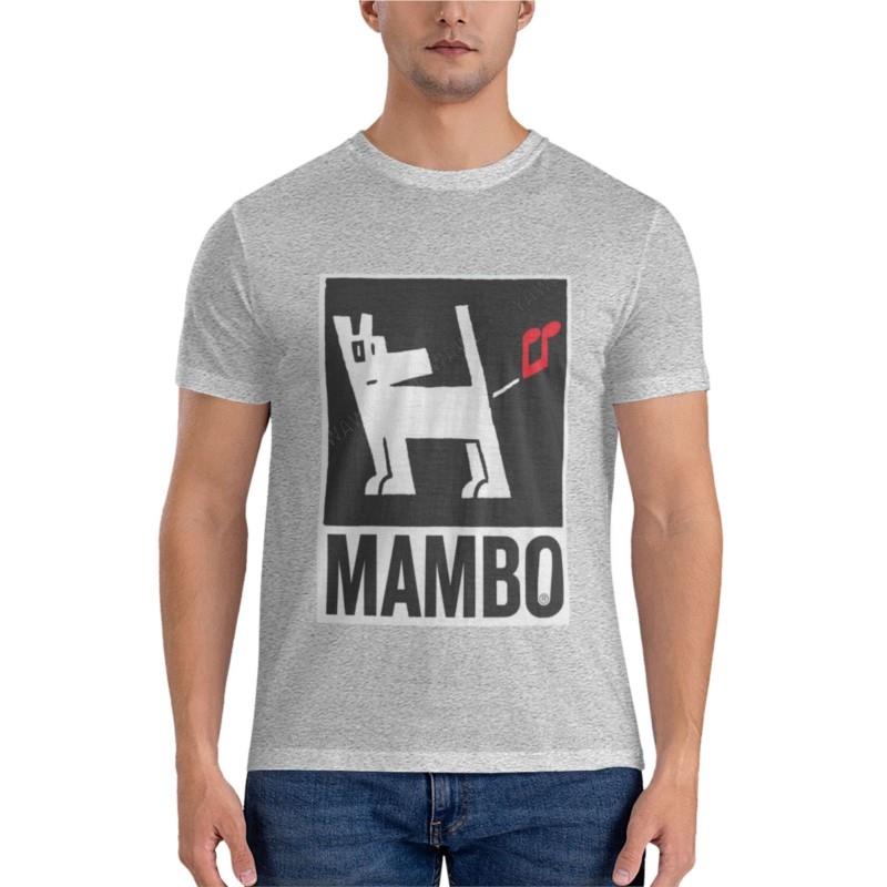 White Dog Mambo Classic Tshirt Shirts Graphic Tees Mens White T Shirts Animal Print Shirt For Boys
