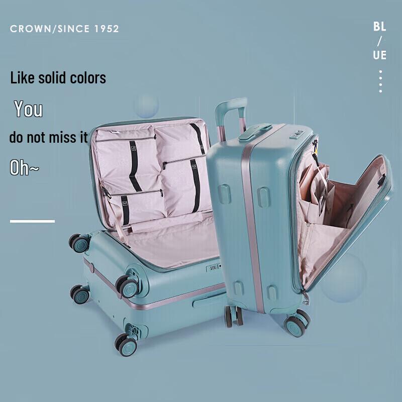 Crown C-F5278H Front-Opening Zippered Aluminum Frame Luggage