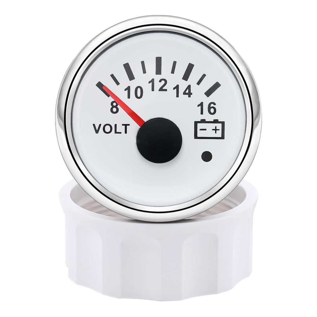 A 52mm Marine Auto Voltmeter Gauge 8-16/16-32 Volts Voltage Gauge for Universal Car Caravan Marine Boat Red Backlight Volt