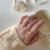 S925 Sterling Silver Women's Adjustable Color Block Wrap Ring - Cold Style, Korean Niche Design, Simple & Stylish