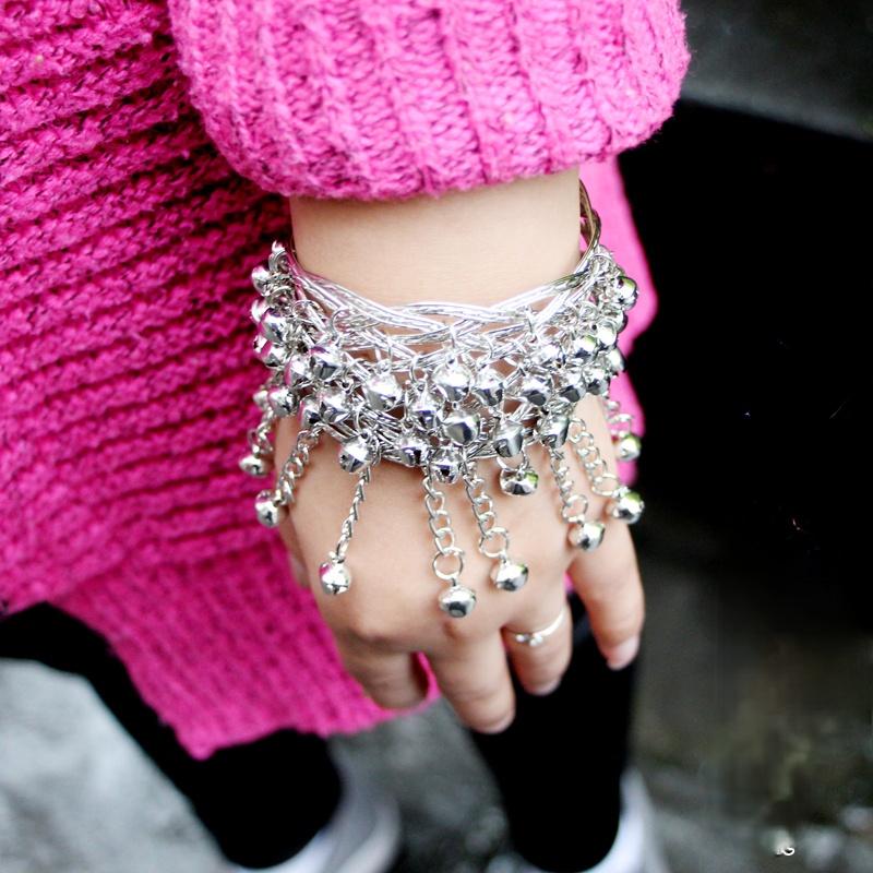 New Classic Ethnic Style Miao Open Bell Bracelet Dance Exquisite Performance Clothing Arm Ring Accessories Daily Trend Jewelry