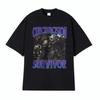 Beschneidungs-Überlebender Lustiger Totenkopf Meme T-Shirts Herren Humorvolle Witz Oberteile T-Shirt Männlich Retro High Street Übergroßes Gothic T-Shirt