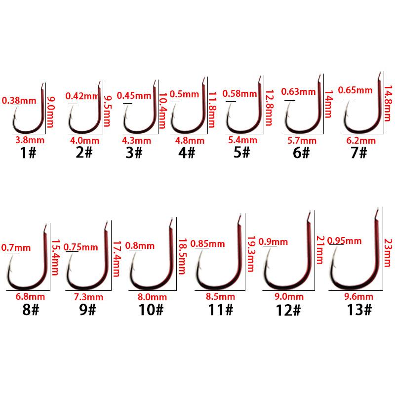 

50 шт. Красный крючок Iseama Ghost Tooth, колючий белый амур, большой крючок, рыболовные снасти, рыболовный крючок красный