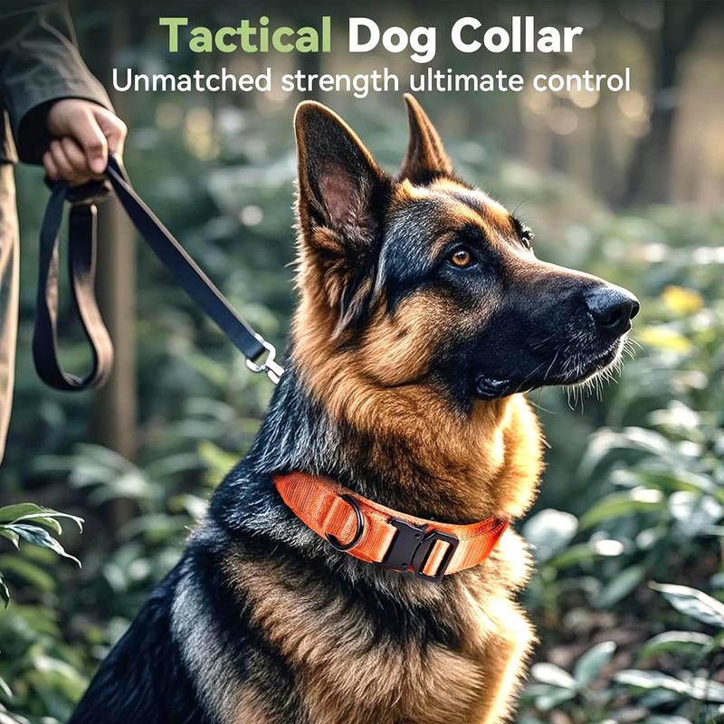 Tactical Dog Collar 7 Optional Colors Heavy Duty Metal D-ring Adjustable Military Training Collar For Medium Large Dog