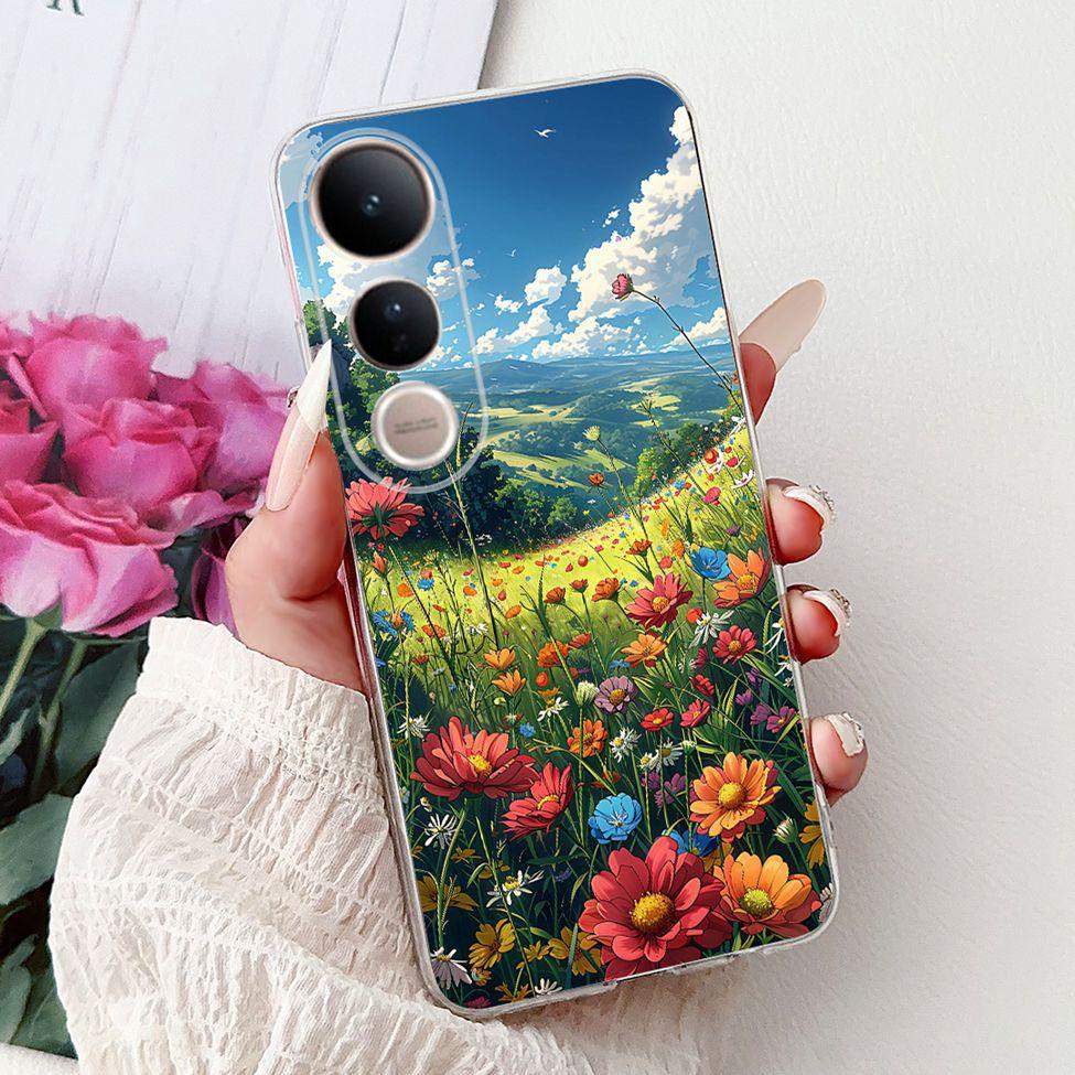 For Vivo V50 Lite 5G Case Cover Cute Cat Luxury Fashion Flowers Funny Cool Painted Back Cover For Vivo V50Lite 5G Phone Case