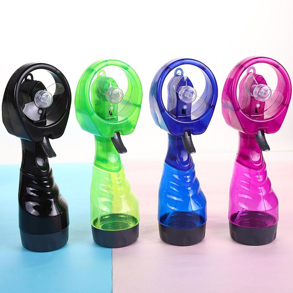 Portable Hand Held Battery Power Fan Air Water Mist Bottle Cooling Spray Office Desk Air Misting Spray Fan