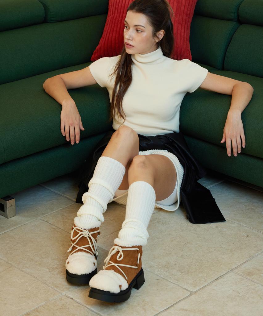 Cesti Funky Fur Ankle Boots (Tan)
