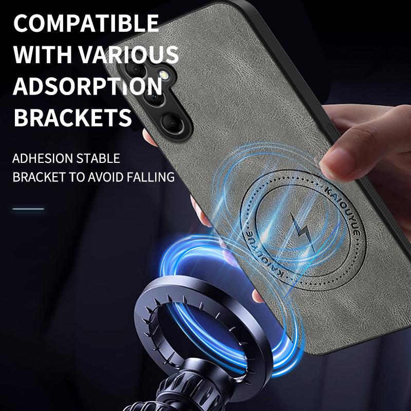 S24 Plus Luxury Cortex Leather Phone Case For Samsung Galaxy S24 Ultra Shockproof Silicone Soft Magnetic Protection Cover S24 FE