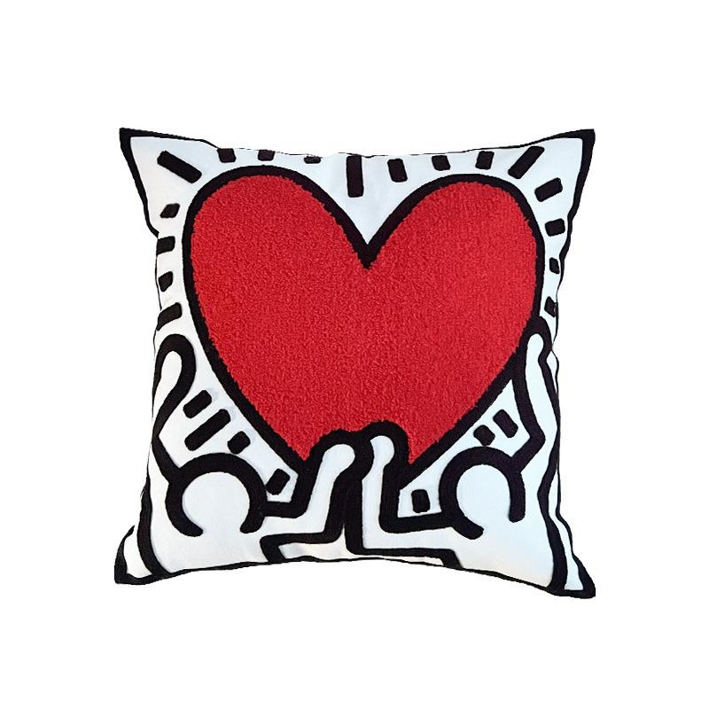 New Chinese Embroidery Wedding Happy Words New Year Pillow Sofa Cushion Cushion National Trend Wedding Festive Pillow Cover