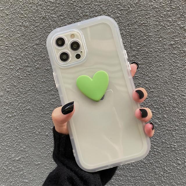 

Противоударный чехол с 3d милым сердечком ярких цветов для Iphone 12 11 13 14 Pro Max Xr Xs X 14 Plus, прозрачная мягкая силиконовая задняя крышка For iPhone 14Pro Max белый