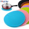 FAIS DU 2pcs Thickened Round Silicone Mat Heat Resistant Non-slip Pot Holder Table Placemat Kitchen Accessories Tool