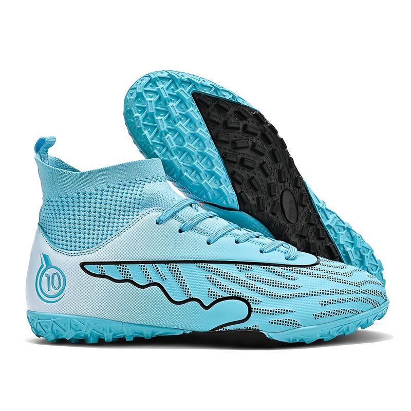 A Pair of 2025 Large-size Football Shoes, Men's High-top Youth Student Competition Training Shoes, Artificial Grass Broken Nails