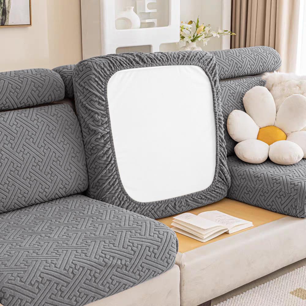 Jacquard Seat Covers For Sofa Living Room Solid Colors Elastic Sofa Slipcovers Easy Fit  Couch Covers Washable Removable Home