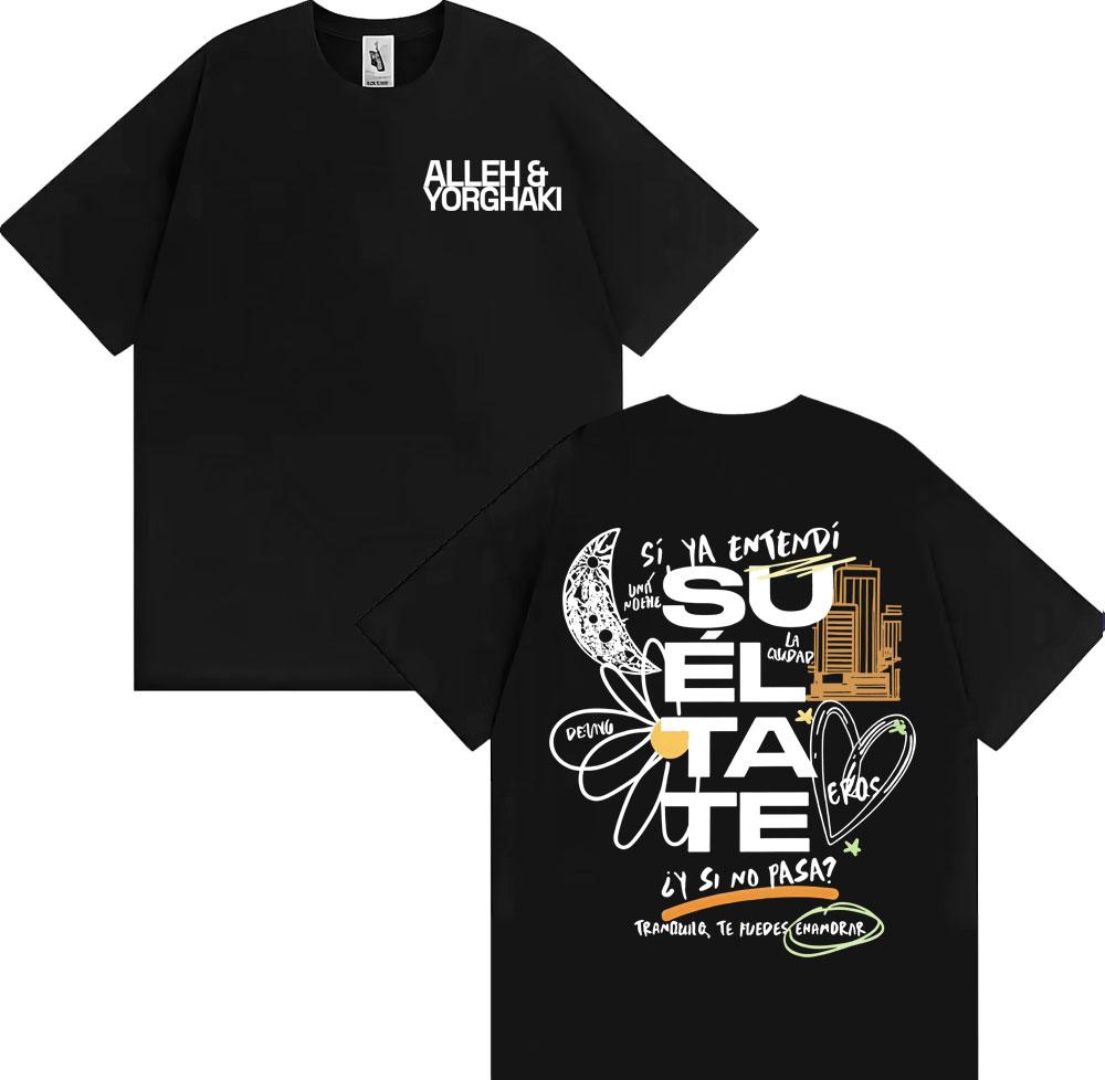 

Alleh & Yorghaki Su El Ta Te Letter Print T-shirts Unisex High Street Trending Oversized T Shirt Men Casual O-Neck Cotton Tsh... S разноцветный