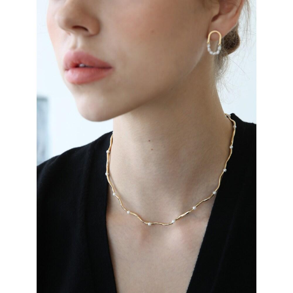 Pearl Connect Pipe Necklcae N032