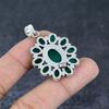 Natural Green Onyx Gemstone 925 Sterling Silver Jewelry Pendant 2.44" P6G04