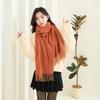 High-End Wool & Cashmere Solid Color Scarf/Shawl: Versatile Korean Style for Women - Autumn/Winter