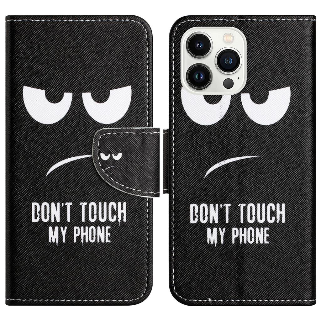 For iPhone 16 Pro Max Case Cross Texture Phone Leather Cover Pattern Printing