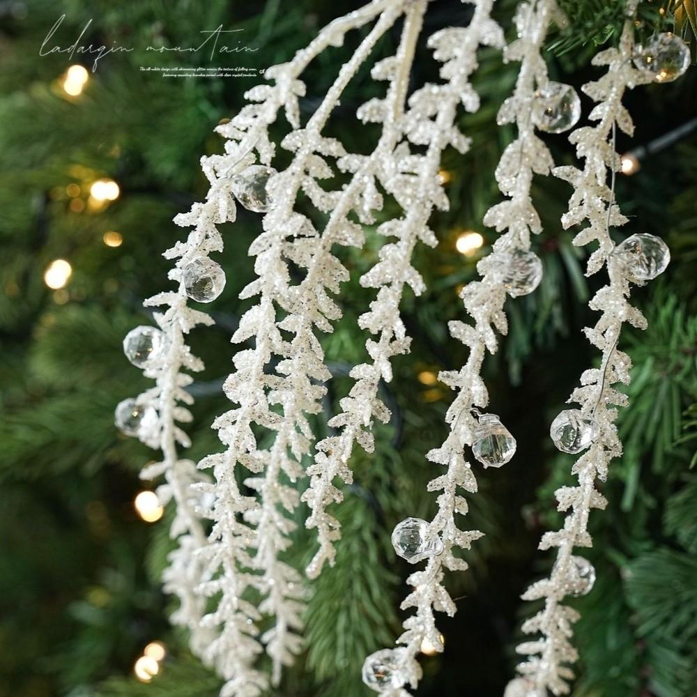 Hanging Vine Shape Christmas Pick Branch Glitter Artificial Xmas Floral Pick Table Centerpiece