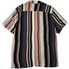 Men's Summer Rayon Cool Short-Sleeved Shirt Couple Retro Casual American Street Stripes Yuppie Hong Kong Style Blouse