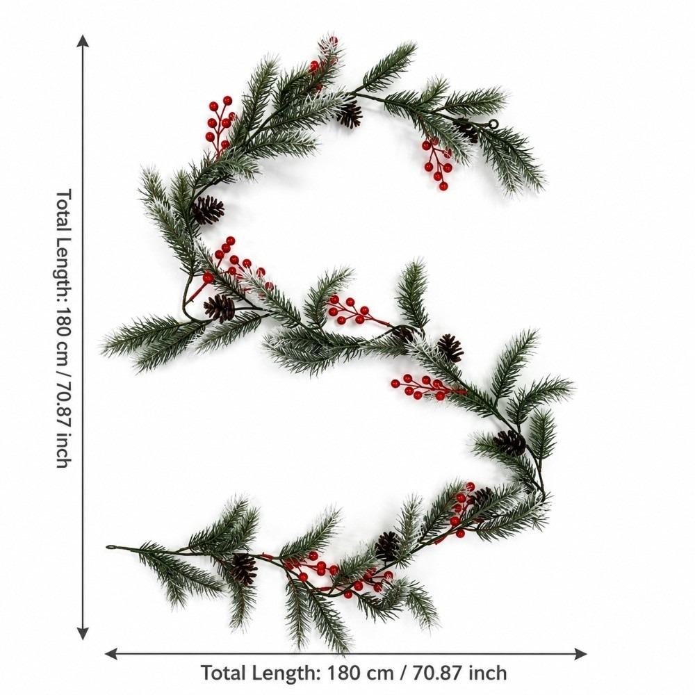 Lightweight Artificial Christmas Garland Dense Pine Needle Flexible Bendable Stem Christmas Decor Garland Reusable