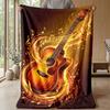 Music In Flames Theme Blanket Lightweight Warm Flannel Blanket Decorative Throw Blanket for Home Decoration