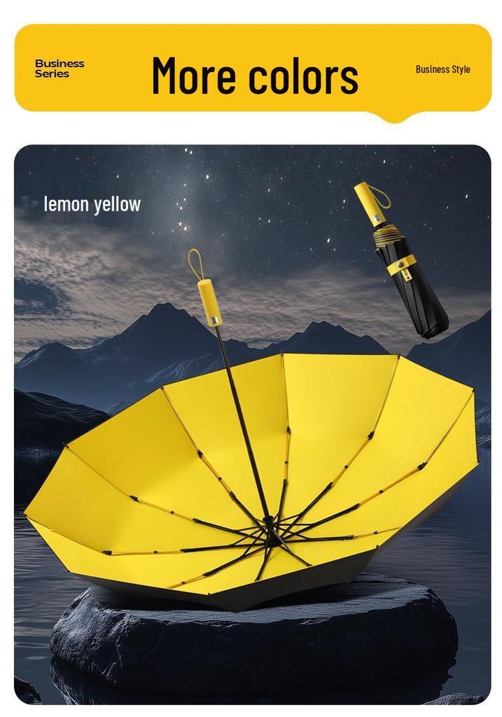 20-Rib Automatic Dual-Use Sun & Rain Protection Umbrella with UV Shield