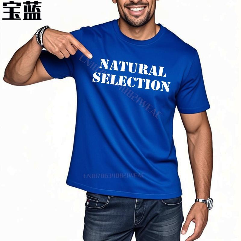 Man teeshirt Graphic Plus Size Tshirt Natural Selection Printed Text Summer Relaxed Fit Tshirt Cool Daily Wear Crew Neck