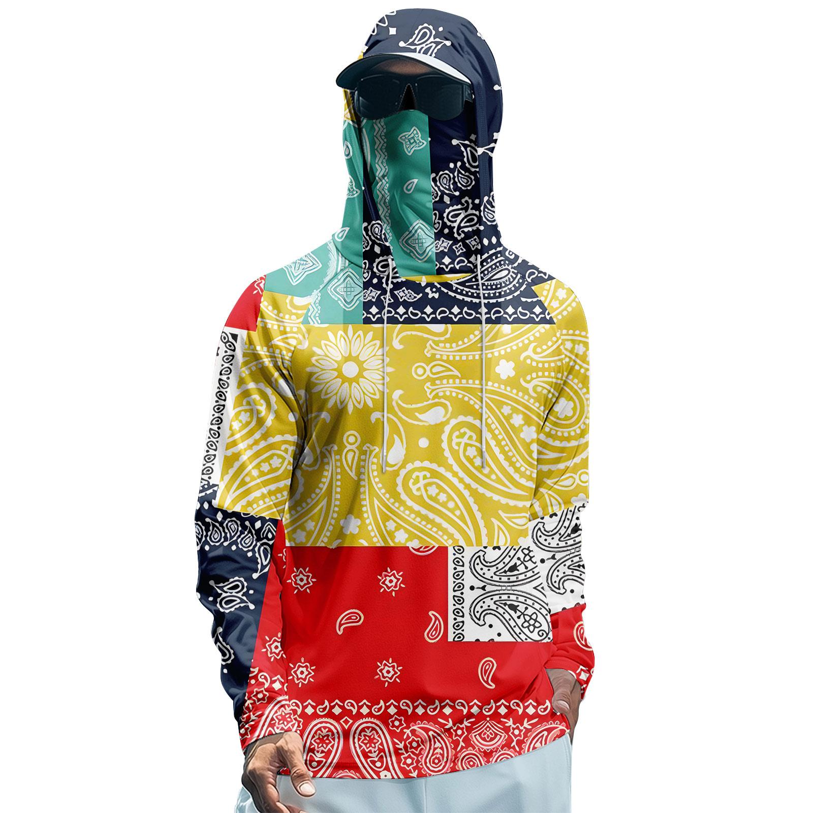 

Мужская худи реглан для рыбалки - UPF 50+ УФ-защита, длинный рукав, солнцезащитная рубашка с сетчатым козырьком M жёлтый