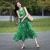 Demana French Style Floral Print A-Line Midi Dress
