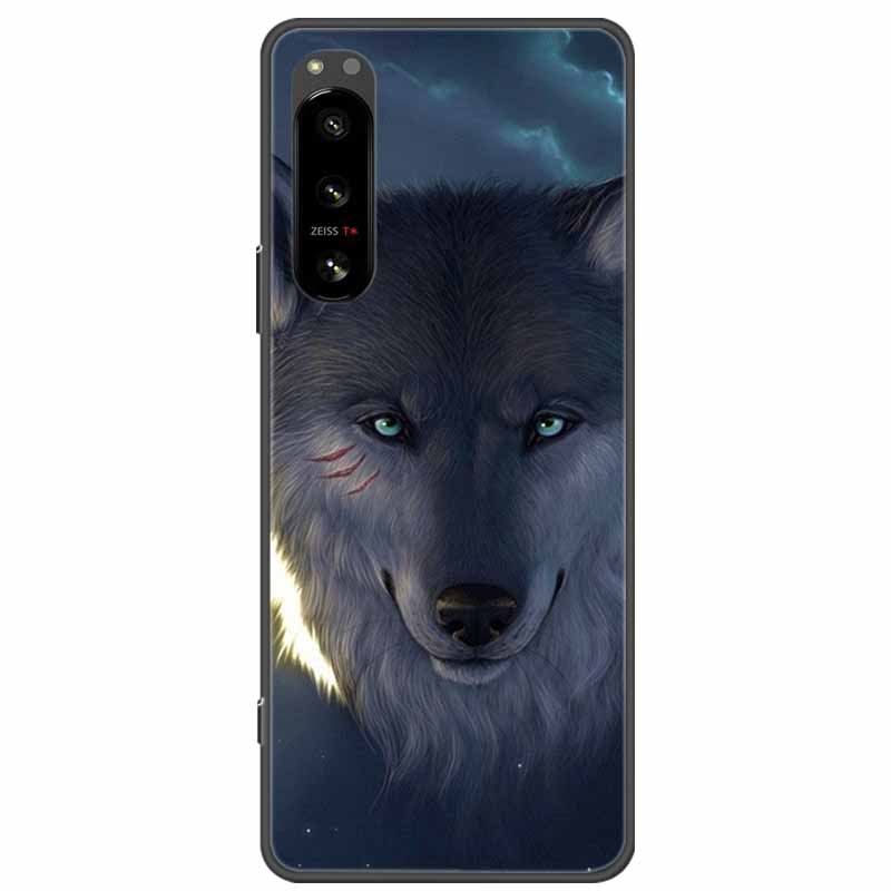 Pro Sony Xperia 5 / 5 II / 5 III Pouzdro TPU Měkký Silikon Nárazuvzdorná Pouzdra pro Sony Xperia 5 III Kryt Telefonu 5II 5III Vlk Lvi