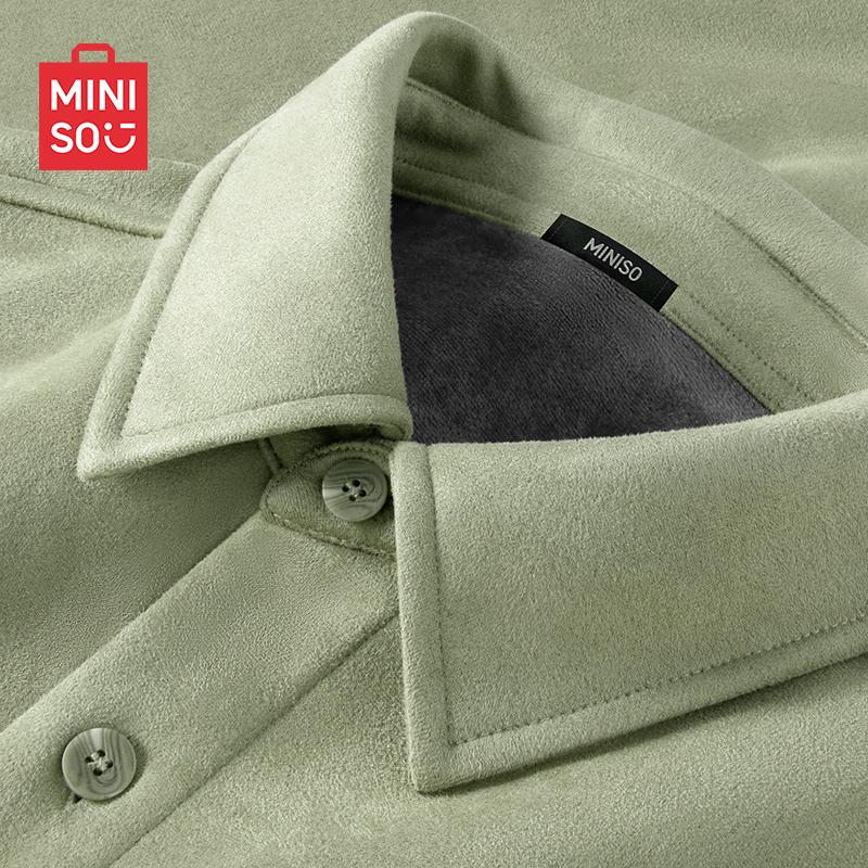 MINISO Men's Winter Fleece Lined Shirt Jacket