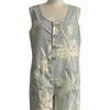 Women's Floral Printed Wide Leg Jumpsuit Sleeveless Button Front Romper Summer Casual Loose Overall with Pockets