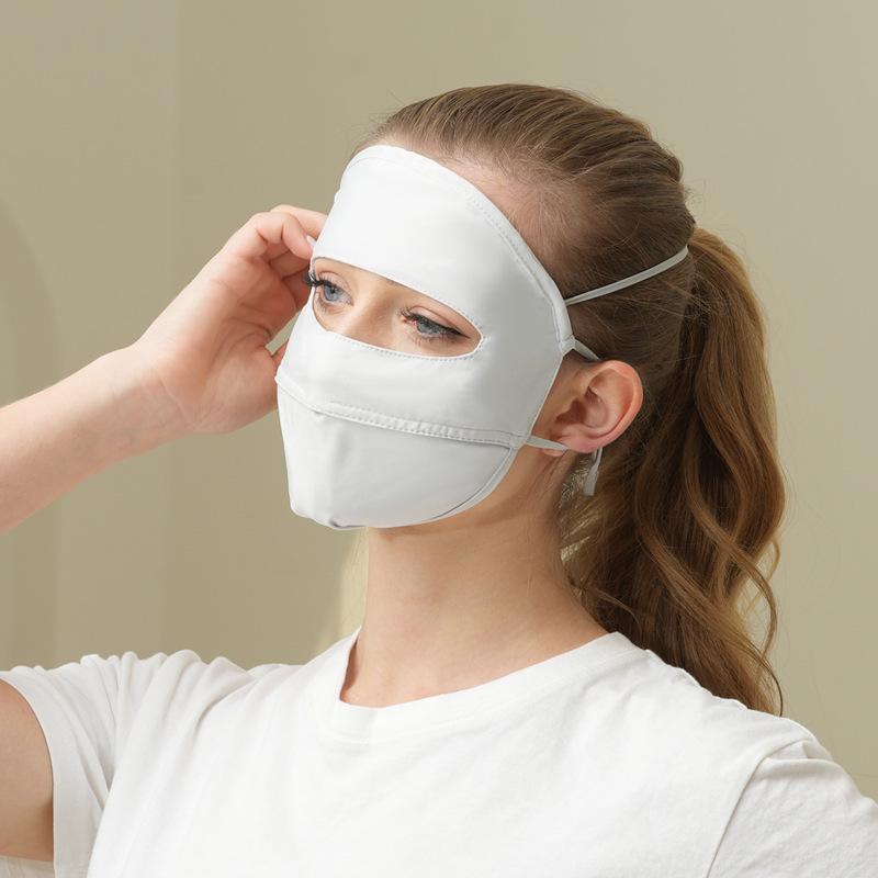 Atmungsaktive UV-Schutz Eisseide Gesichtsmaske für Sommer Radfahren und Autofahren