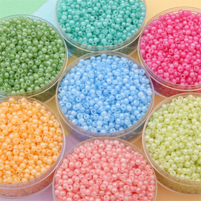 20g 3/4mm imitacja lodów szklanych koralików ryżowych materiał ręcznie robiony diy kolczyki koralikowe bransoletka akcesoria do włosów