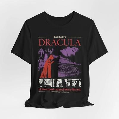 Brams Dracula Classic – Gothic Grafik-T-Shirt für Unisex-Tragen im Horror-Stil