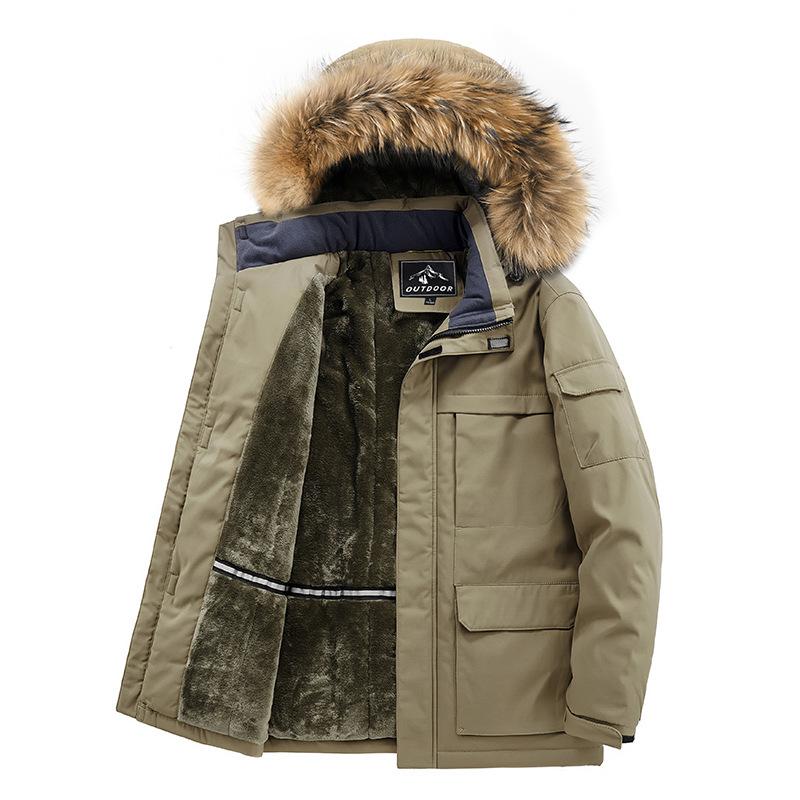 Men's Winter Padded Jacket Men's Casual Loose Tooling Padded Padded Thickened Hooded Jacket Top