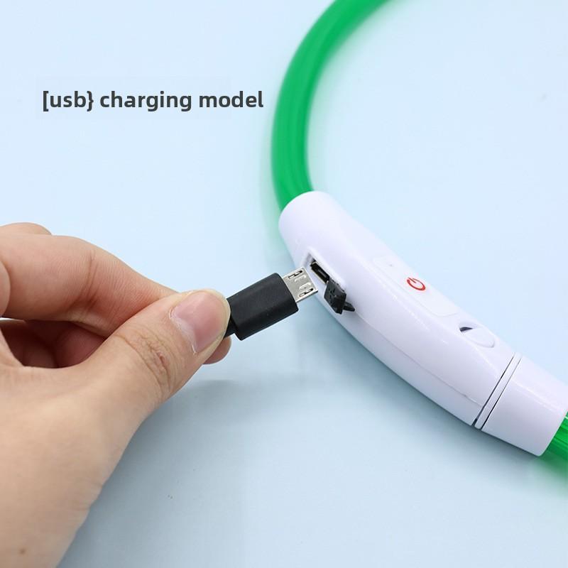 Pet Luminous Collar, Dog Luminous Collar, Dog Collar USB Charging LED Optical Fiber Collar, Flashing Dog Collar