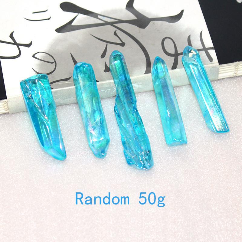 Stunning 50g Blue Aura Lenurian Seed Quartz Crystal For Spiritual Awakening And Healing 50g/set