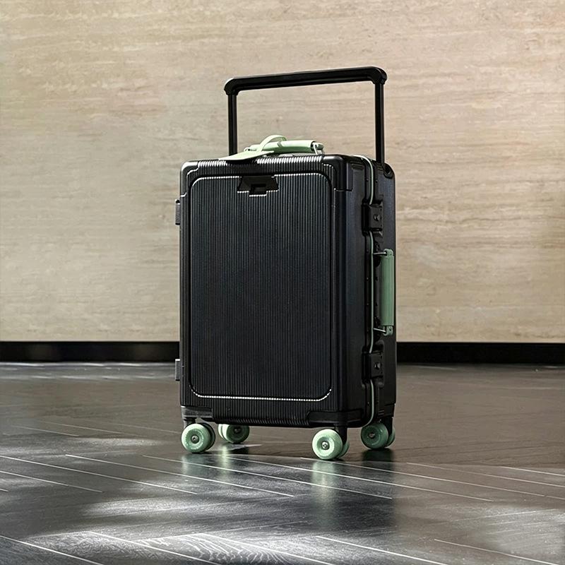 Drop-Resistant 24" Front-Opening Suitcase Set with Lock (20" Carry-On Included)