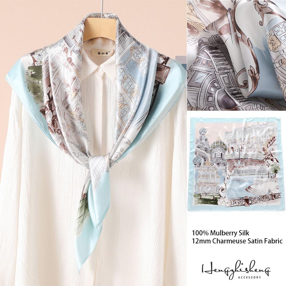 88x88cm 100% Maulbeerseide Köper Schal Luxuriöses Übergroßes Quadratisches Tuch Elegantes Damen-Tuch für Frühling Sommer Herbst