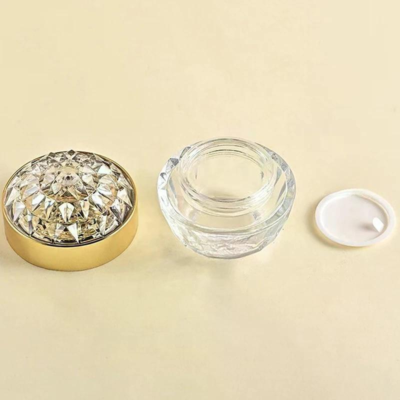 1pcs 50g Jar Lid Container Bottle Cosmetic Travel Luxury Diamond Glass Face Cream With Acrylic for Lotion Jars