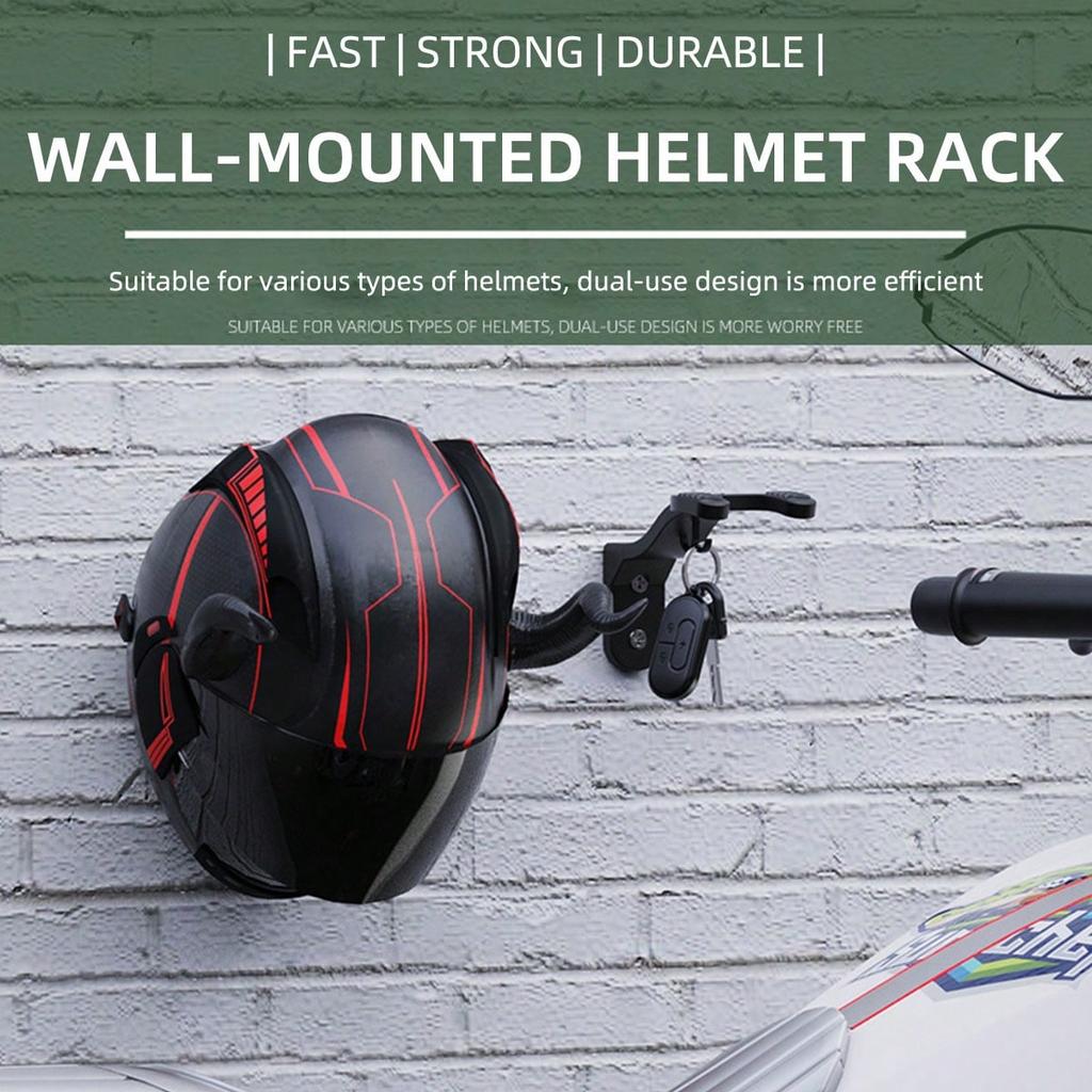 1/2PC Wall Mount Motorcycle Helmet Hook Racks Multifunctional Home Luggage Jacket Holders Black Sports Gear No-Drill Safe Hook